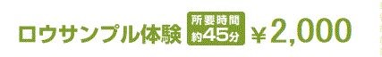 ロウサンプル体験￥1,600